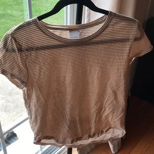 H&M Yellow/White Striped XS T-shirt